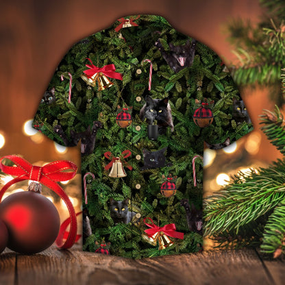 Black Cat Christmas Hawaii Shirt Hawaiian