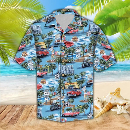 Vintage Route 66 Hawaii Shirt Unique Beach Hawaiian