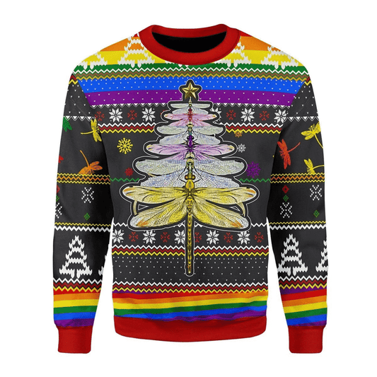 LGBT Dragonfly Ugly Christmas Sweater 