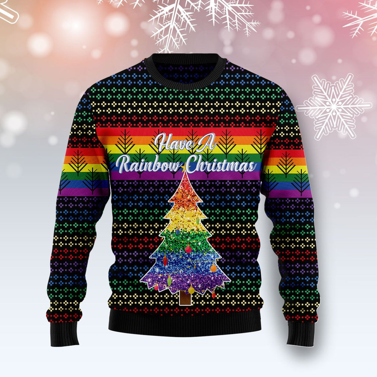 LGBT Rainbow Ugly Christmas Sweater 