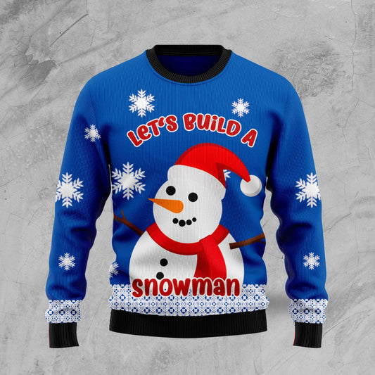 Lets Build A Snowman Ugly Christmas Sweater 