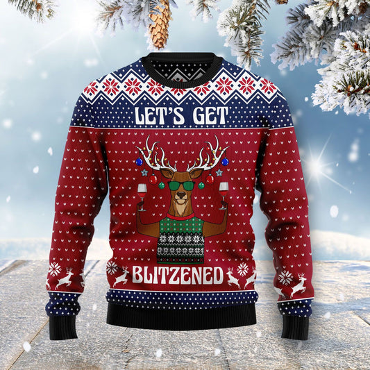 Lets Get Slouchy Ugly Christmas Sweater 