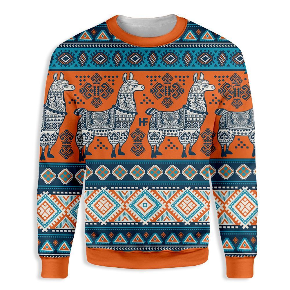 Llama Yoga Ugly Christmas Sweater 