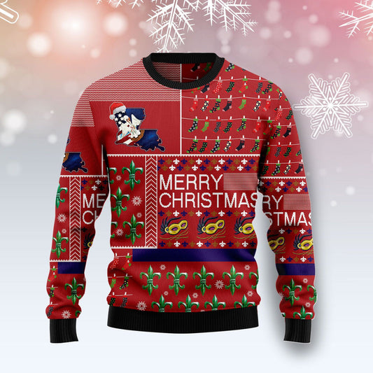 Louisiana Merry Christmas Ugly Christmas Sweater 