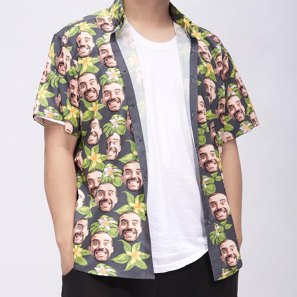 Hawaiian Shirt For Men Green Flowers Christmas Gifts