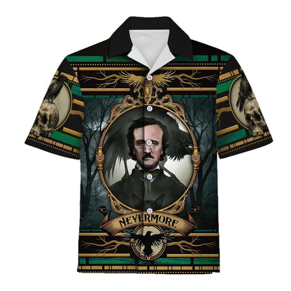 3D Tracksuit Author Edgar Allan Poe Nevermore Hawaiian Shirt