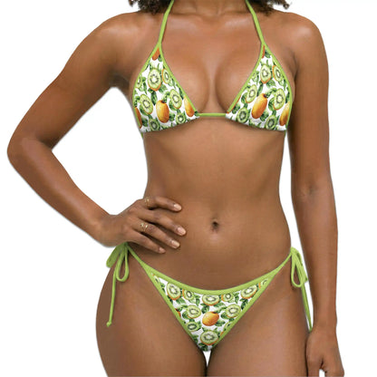 Kiwi Bikini Set for Women, Two Piece Swimsuit, Tropical Fruit Beachwear | Azhawaiian