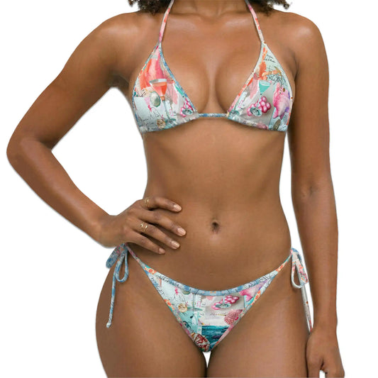 Cocktail Bikini Set for Women, Two Piece Swimsuit, Tropical Drink Beachwear | Azhawaiian