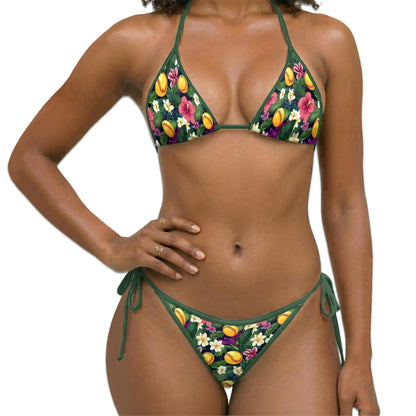 Tropical Flower Softball Bikini Set for Women, Two Piece Swimsuit, Floral Sports Beachwear | Azhawaiian