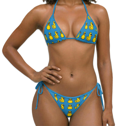Funny Duck Bikini Set for Women, Two Piece Swimsuit, Cute Animal Beachwear | Azhawaiian
