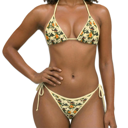 Helicopter Bikini Set for Women Two Piece Swimsuit, Tropical Aviation| Azhawaiian