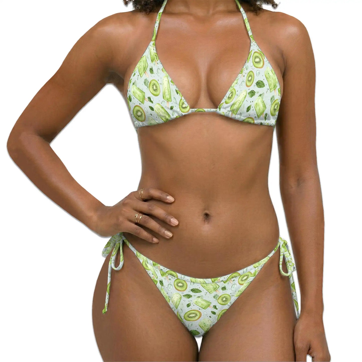 Kiwi Ice Cream Bikini Set for Women, Two Piece Swimsuit, Fruity Summer Beachwear | Azhawaiian