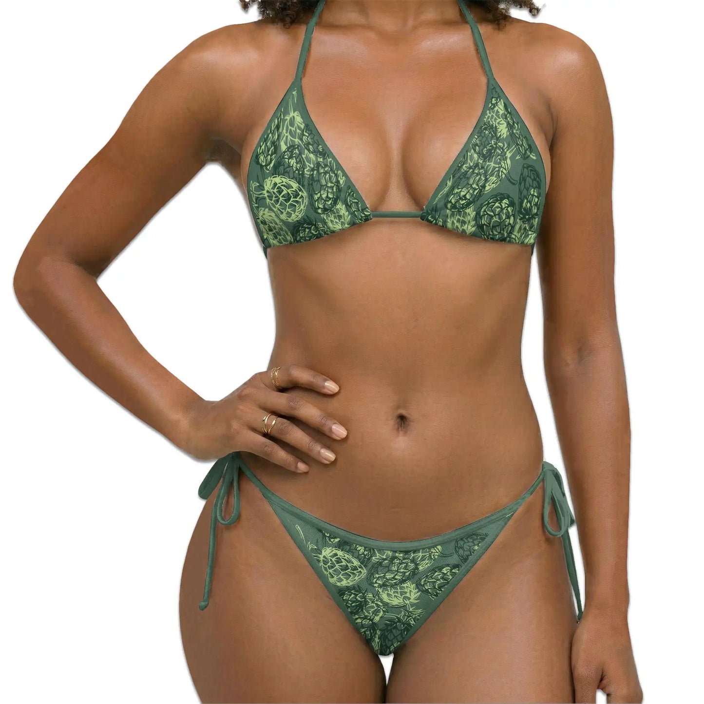 Hops Seamless Bikini Set for Women, Two Piece Swimsuit, Craft Beer Beachwear | Azhawaiian