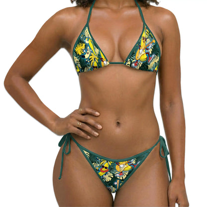 Banana Playing Guitar Bikini Set for Women, Two Piece Swimsuit, Funny Tropical Beachwear | Azhawaiian