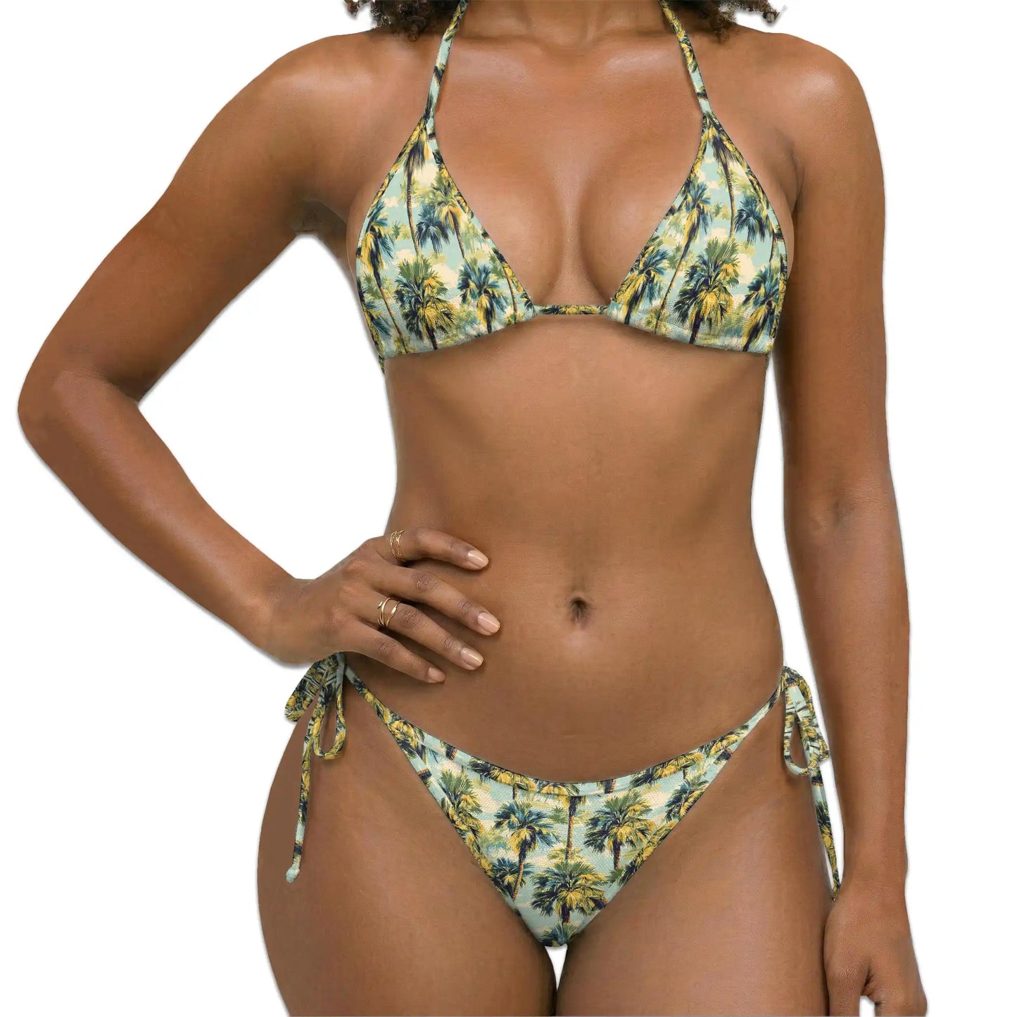Lush Coast Bikini Set for Women, Two Piece Swimsuit, Tropical Palm Print Beachwear | Azhawaiian