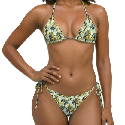 Lush Coast Bikini Set for Women, Two Piece Swimsuit, Tropical Palm Print Beachwear | Azhawaiian