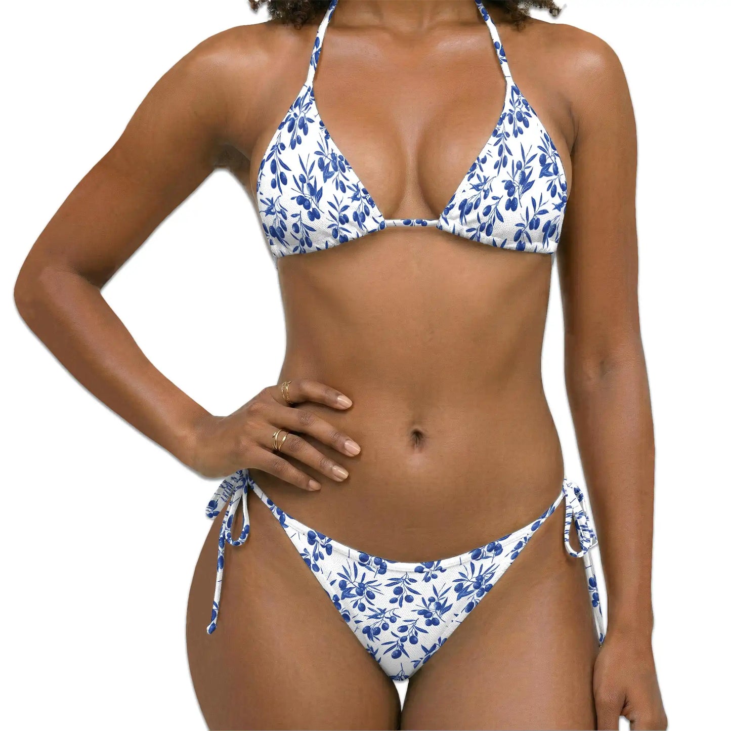 Blueberry Pattern Bikini Set for Women, Two Piece Swimsuit, Craft Beachwear | Azhawaiian