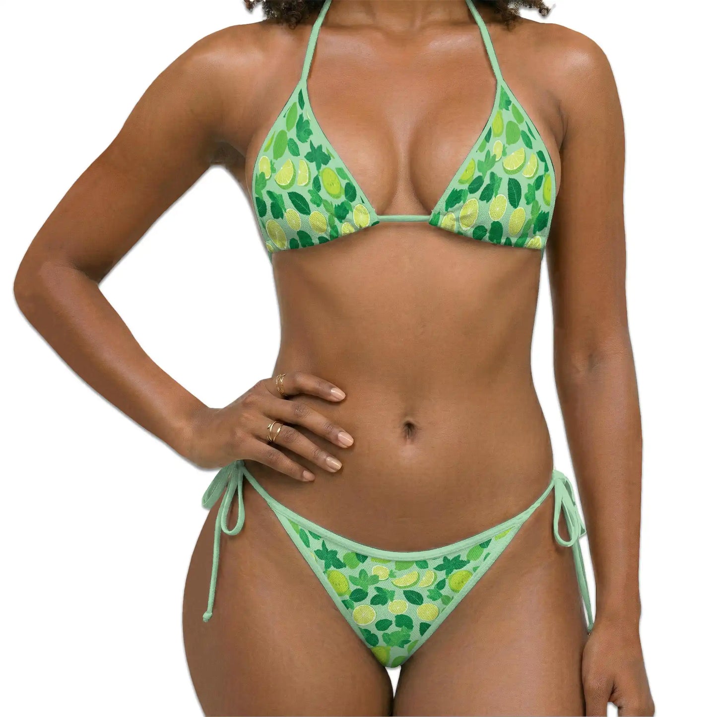 Lemon Bikini Set for Women, Two Piece Swimsuit, Citrus Fruit Beachwear | Azhawaiian
