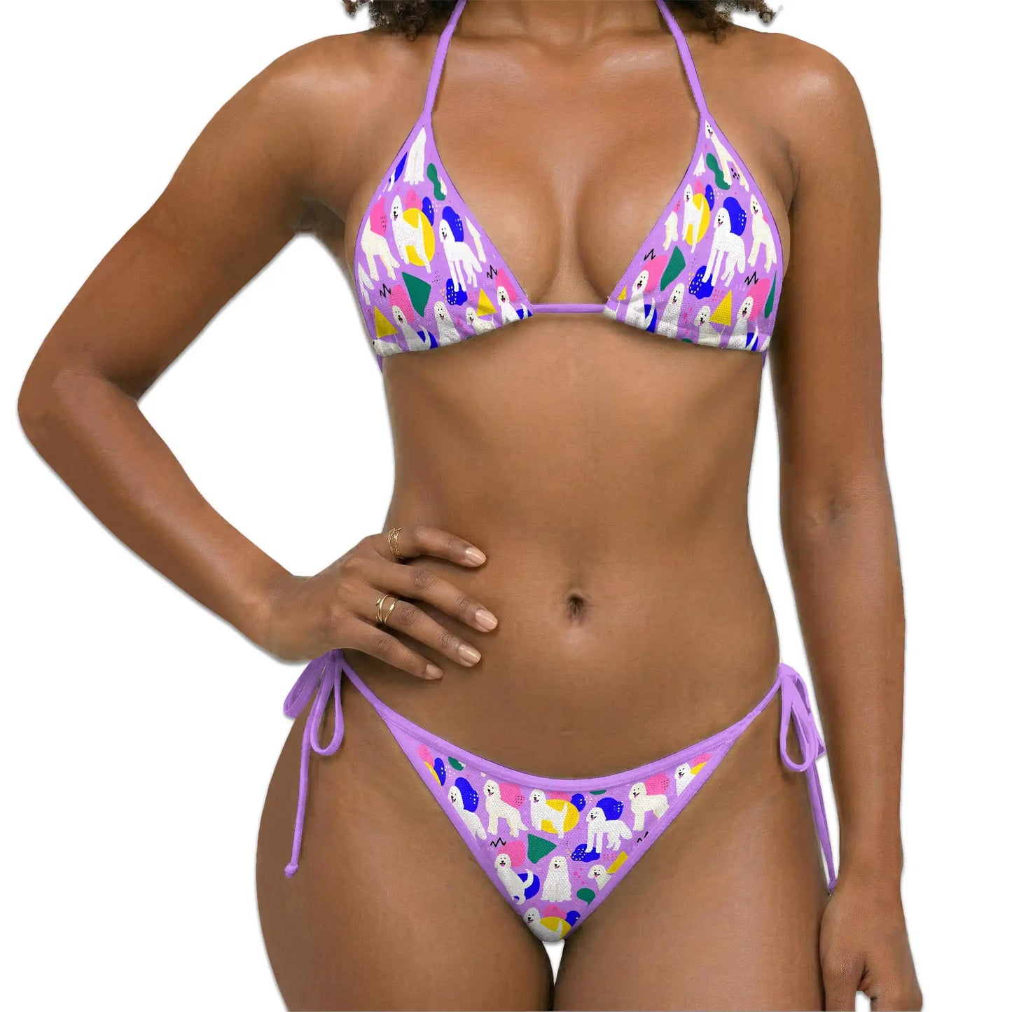 Goldendoodlese Bikini Set for Women, Two Piece Swimsuit, Cute Dog Beachwear | Azhawaiian