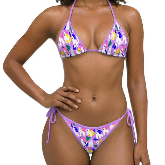 Goldendoodlese Bikini Set for Women, Two Piece Swimsuit, Cute Dog Beachwear | Azhawaiian