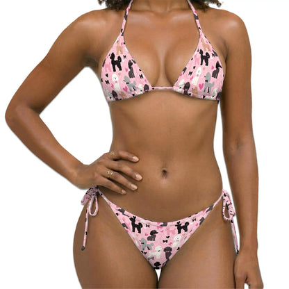 Cute Poodle Bikini Set for Women, Two Piece Swimsuit, Dog Lover Beachwear | Azhawaiian