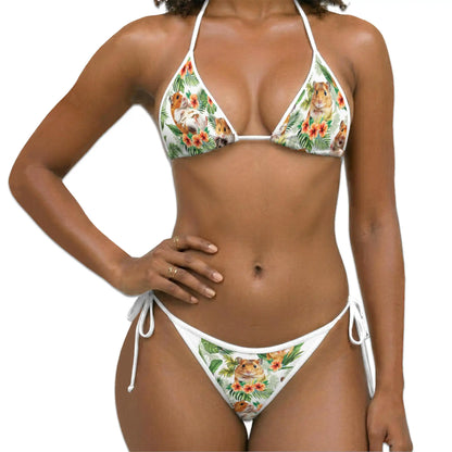 Hamster Bikini Set for Women, Two Piece Swimsuit, Tropical Pet Beachwear | Azhawaiian