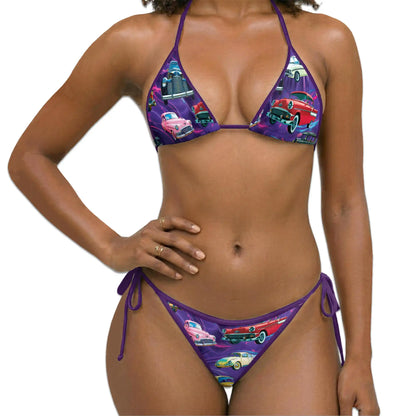 Classic Motorcar Bikini Set for Women, Two Piece Swimsuit, Retro Car Beachwear | Azhawaiian
