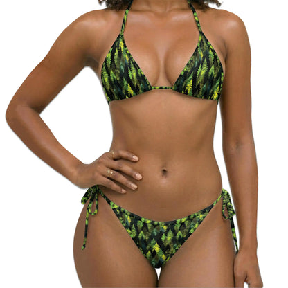Camouflage Tree Bikini Set for Women, Two Piece Swimsuit, Forest Camo Beachwear | Azhawaiian