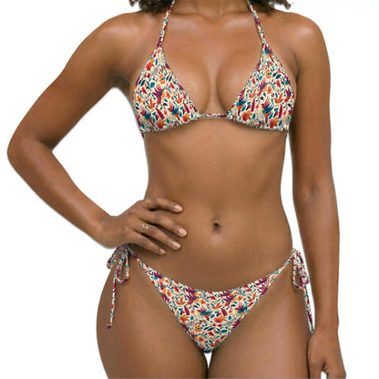 Tropical Bird Bikini Set for Women, Two Piece Swimsuit, Colorful Bird Beachwear | Azhawaiian