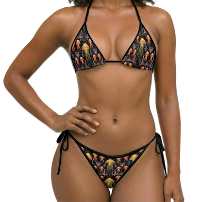 Hippie Jellyfish Bikini Set for Women, Two Piece Swimsuit, Psychedelic Ocean Beachwear | Azhawaiian