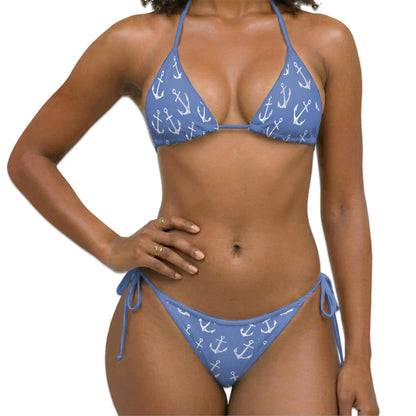 Boat Anchor Bikini Set for Women, Two Piece Swimsuit, Nautical Beachwear | Azhawaiian