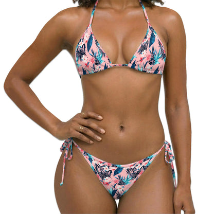 Tropical Flowers Bikini Set for Women, Two Piece Swimsuit, Floral Beachwear | Azhawaiian