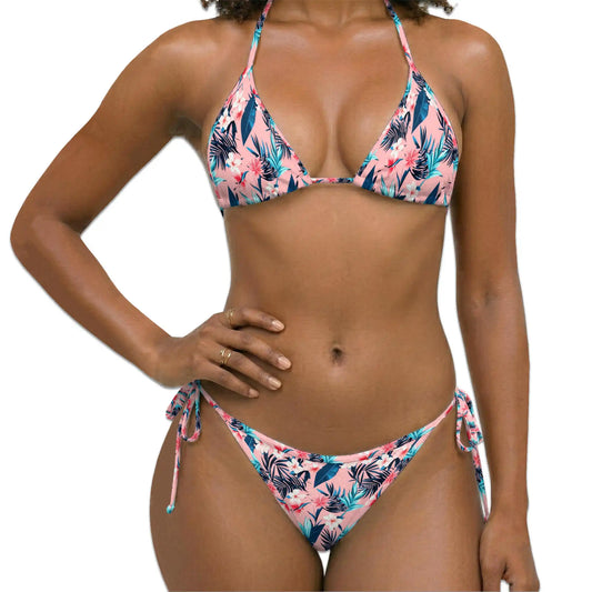 Tropical Flowers Bikini Set for Women, Two Piece Swimsuit, Floral Beachwear | Azhawaiian