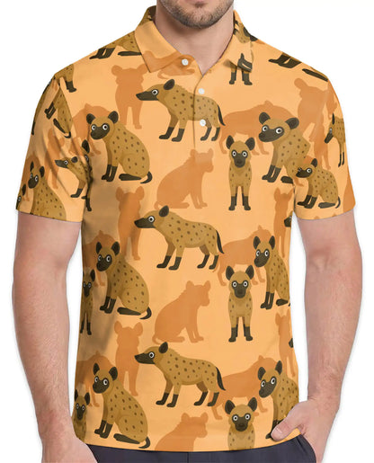 Hyena Polo Shirt, African Wildlife Print | Azhawaiian