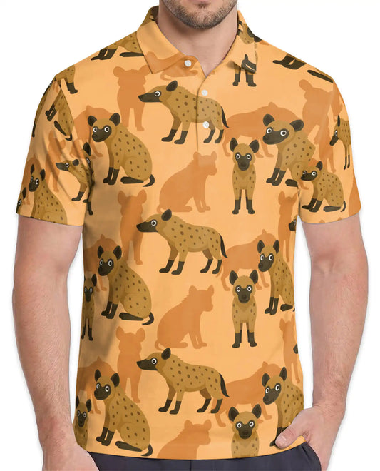 Hyena Polo Shirt, African Wildlife Print