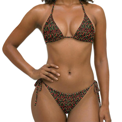 Hot Pepper Bikini Set for Women, Two Piece Swimsuit, Spicy Food Beachwear | Azhawaiian