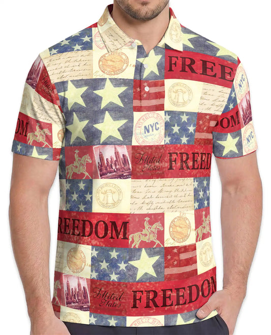Independence Day Patriotic Polo Shirt for Men | Azhawaiian
