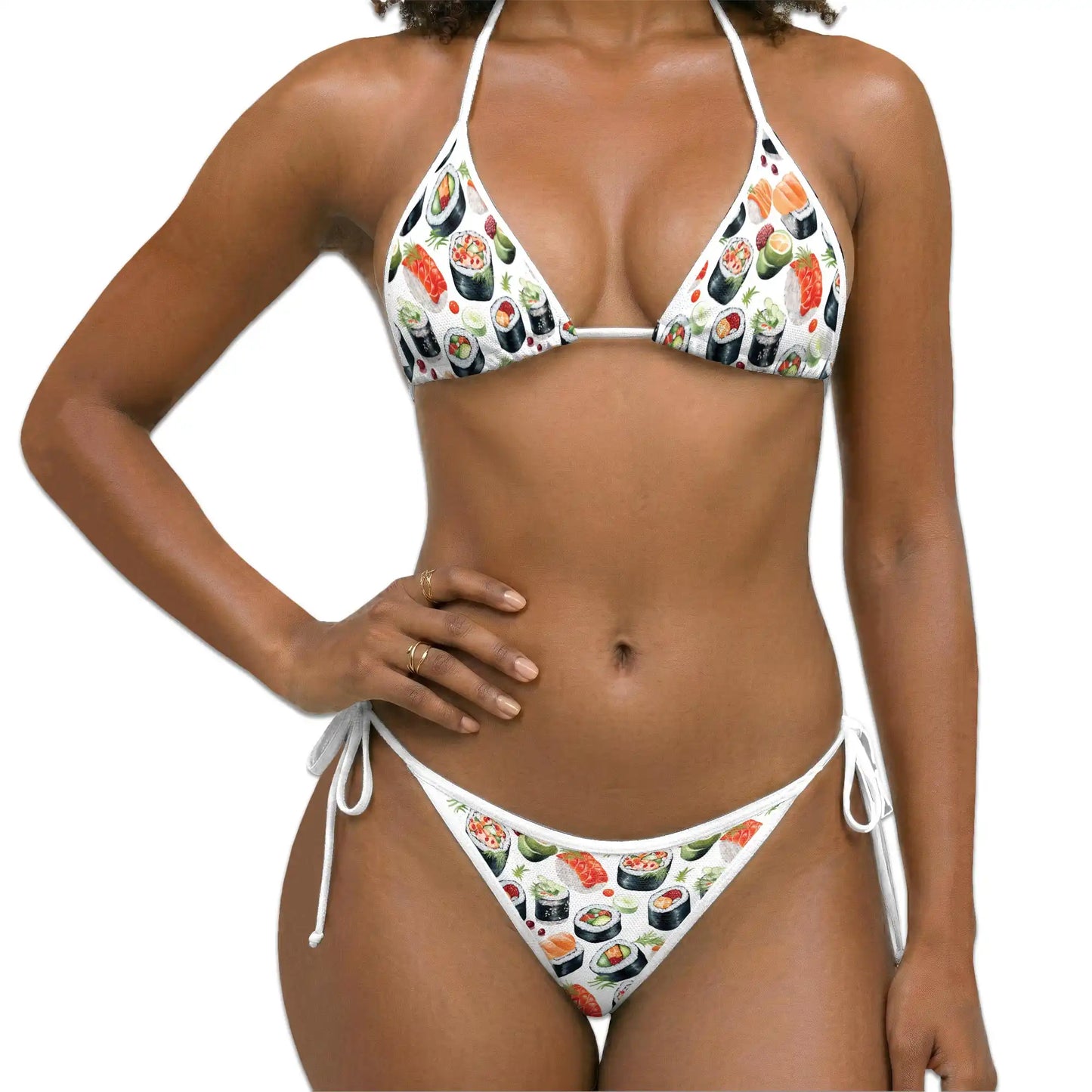 Sushi Bikini Set for Women, Two Piece Swimsuit, Japanese Food Beachwear | Azhawaiian