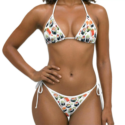 Sushi Bikini Set for Women, Two Piece Swimsuit, Japanese Food Beachwear | Azhawaiian