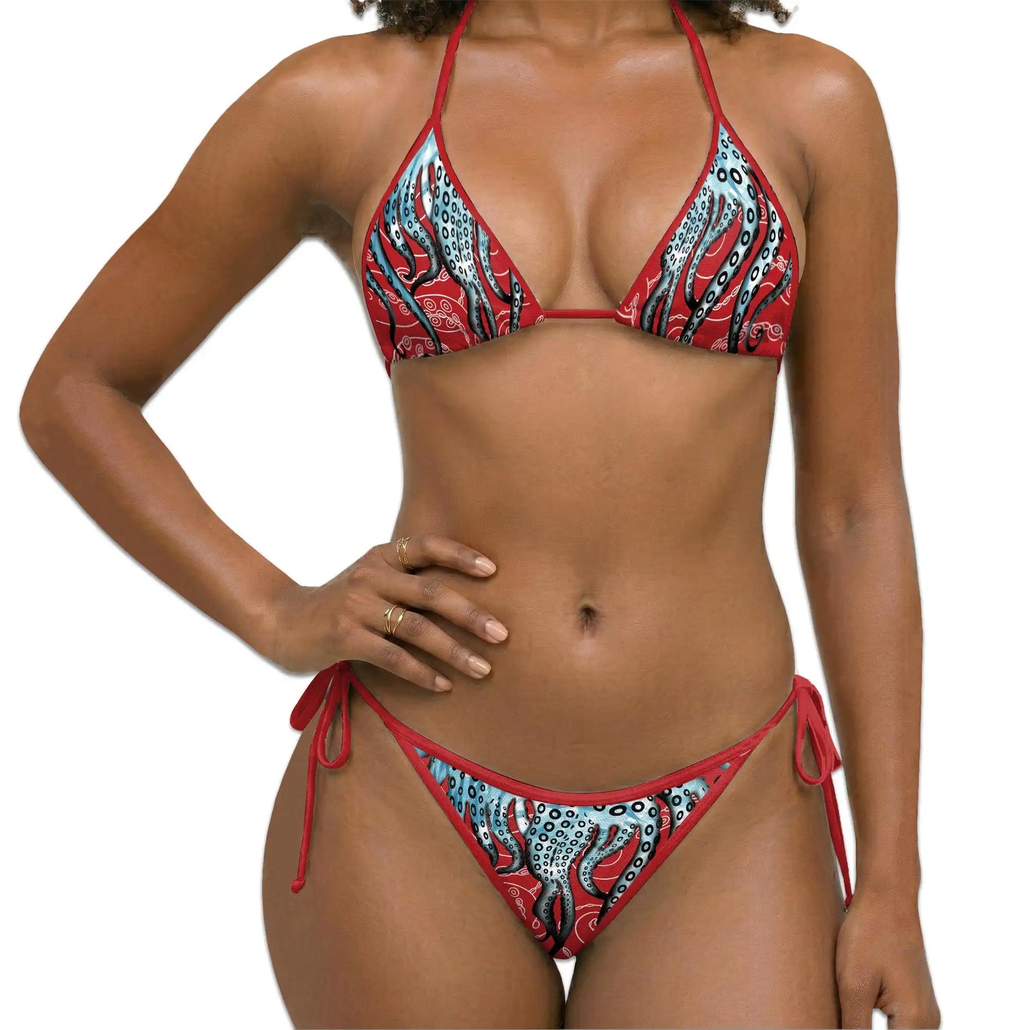 Tropical Tentacles Bikini Set for Women, Two Piece Swimsuit, Octopus Ocean Beachwear | Azhawaiian