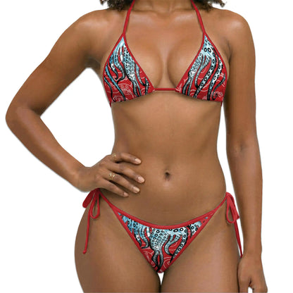 Tropical Tentacles Bikini Set for Women, Two Piece Swimsuit, Octopus Ocean Beachwear | Azhawaiian