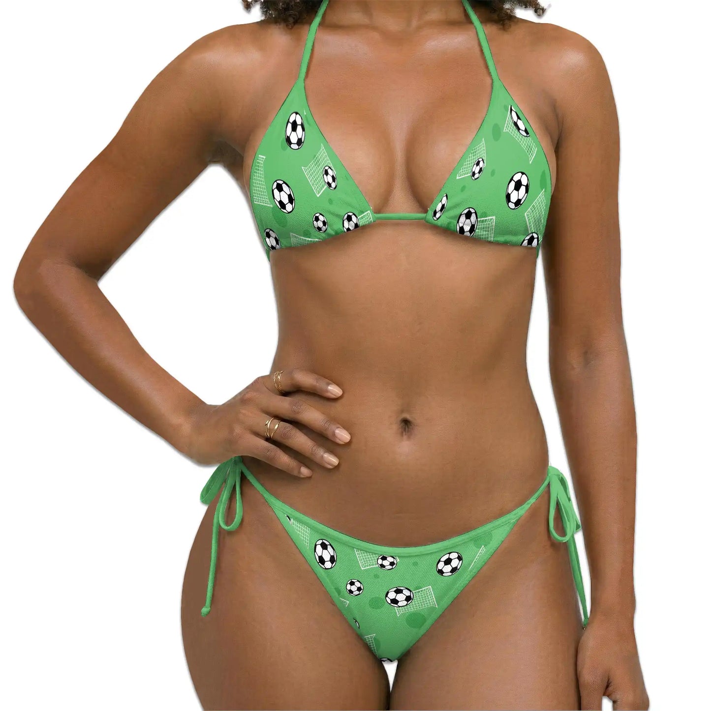 Ball Soccer Bikini Set for Women, Two Piece Swimsuit, Sports Beachwear | Azhawaiian