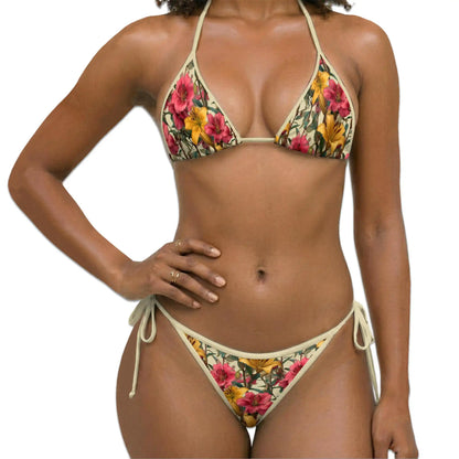 Lilium Bikini Set for Women, Two Piece Swimsuit, Floral Botanical Beachwear | Azhawaiian