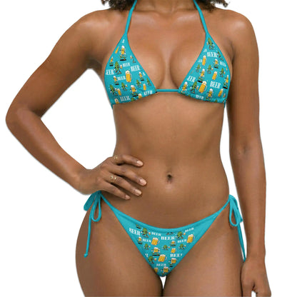 Funny Beer Bikini Set for Women, Two Piece Swimsuit, Beer Lover Beachwear | Azhawaiian