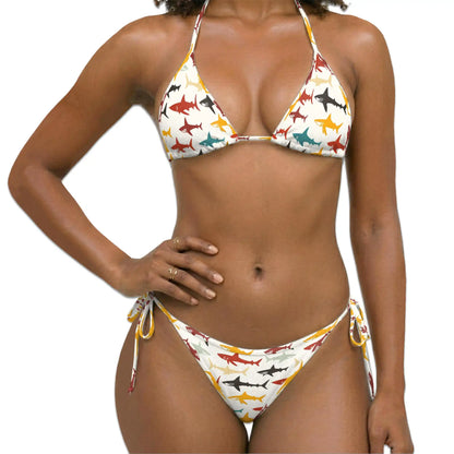 Sharks Bikini Set for Women, Two Piece Swimsuit, Ocean Beachwear | Azhawaiian