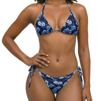 Ginkgo Leaves Bikini Set for Women, Two Piece Swimsuit, Elegant Botanical Beachwear | Azhawaiian