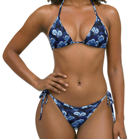 Ginkgo Leaves Bikini Set for Women, Two Piece Swimsuit, Elegant Botanical Beachwear | Azhawaiian