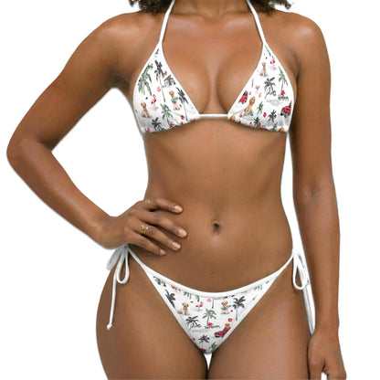 Goldendoodle Bikini Set for Women, Two Piece Swimsuit, Tropical Dog Beachwear | Azhawaiian