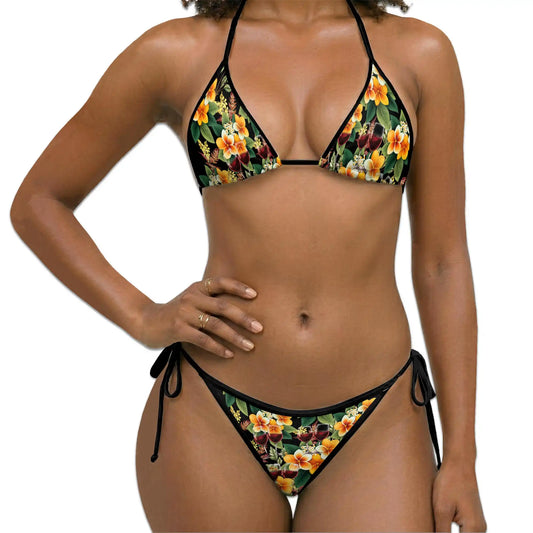 Red Wine Bikini Set for Women, Two Piece Swimsuit, Tropical Drink Beachwear | Azhawaiian