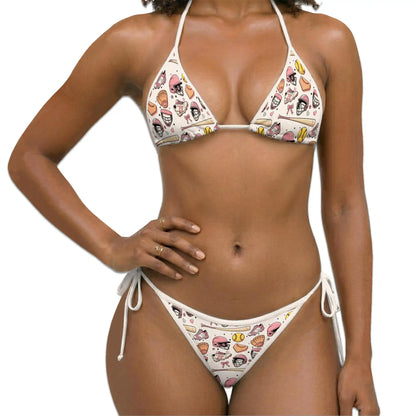 Cute Softball Bikini Set for Women Two Piece Swimsuit, Softball Print | Azhawaiian